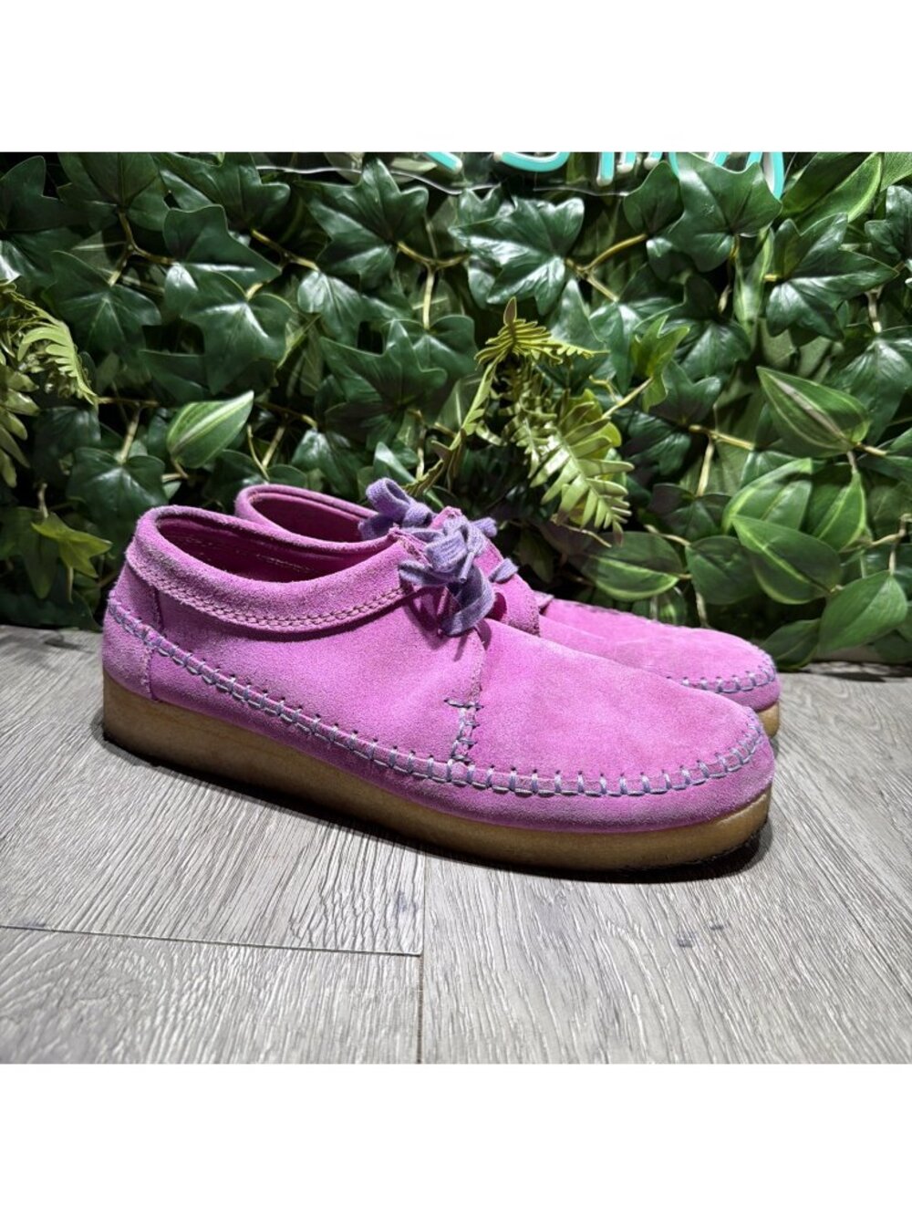 Clark's Originals Weaver Purple Suede Low Men's Size 10.5 Moc Shoes
